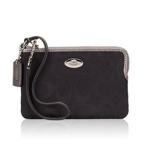 NWT Coach Signature Black Wristlet